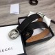 Fake Gucci Men Belts With Double G Buckle 4cm Silver Hardware Replica