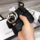 Replica Gucci Signature Men Belt With G Buckle Black 411924 Silver Hardware