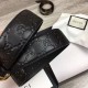 Fake Gucci Signature Men Belt With G Buckle Black 411924 Gold Hardware Replica