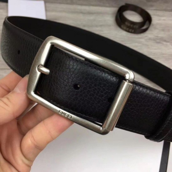 Replica Gucci Men Belts 4cm Silver Hardware
