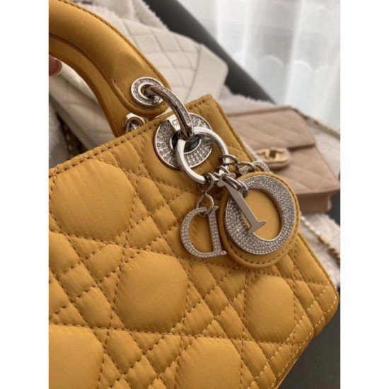 Replica Christian Dior Quilted Patent Leather Micro Lady Dior Bag Yellow Fake Christian Dior Quilted Patent Leather Micro Lady Dior Bag Yellow Replica
