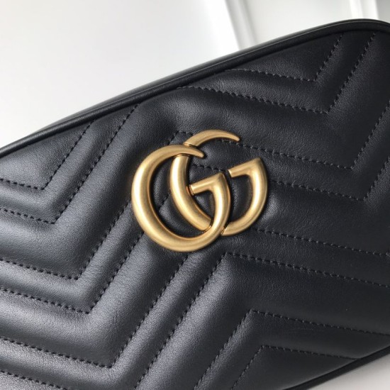 Replica Gucci GG Marmont small shoulder bag 447632 Black Replica Gucci GG Marmont small shoulder bag 447632 Black