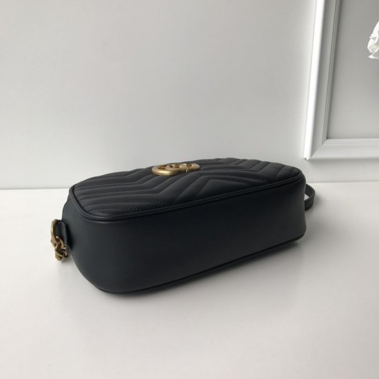 Replica Gucci GG Marmont small shoulder bag 447632 Black Replica Gucci GG Marmont small shoulder bag 447632 Black