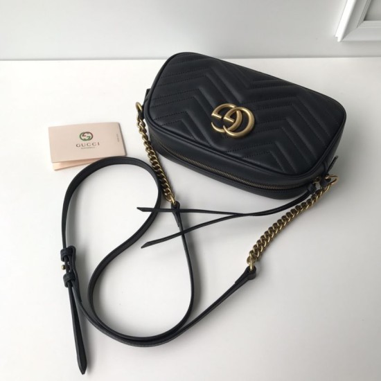 Replica Gucci GG Marmont small shoulder bag 447632 Black Replica Gucci GG Marmont small shoulder bag 447632 Black