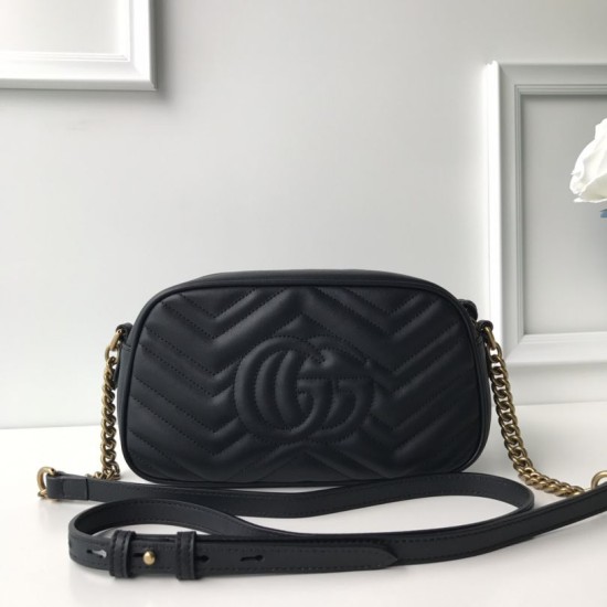 Replica Gucci GG Marmont small shoulder bag 447632 Black Replica Gucci GG Marmont small shoulder bag 447632 Black