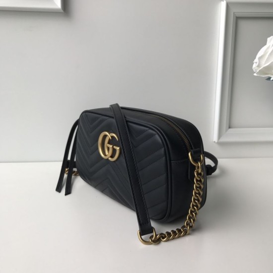 Replica Gucci GG Marmont small shoulder bag 447632 Black Replica Gucci GG Marmont small shoulder bag 447632 Black