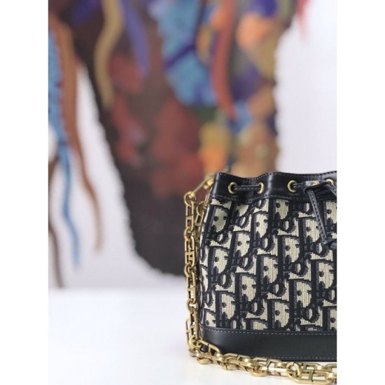 Fake Christian Dior Miss Dior Oblique Bucket Black Replica Replica Christian Dior Miss Dior Oblique Bucket Black