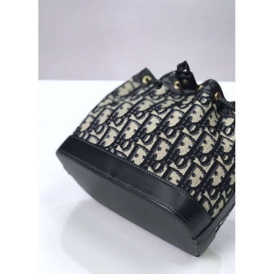 Fake Christian Dior Miss Dior Oblique Bucket Black Replica Replica Christian Dior Miss Dior Oblique Bucket Black