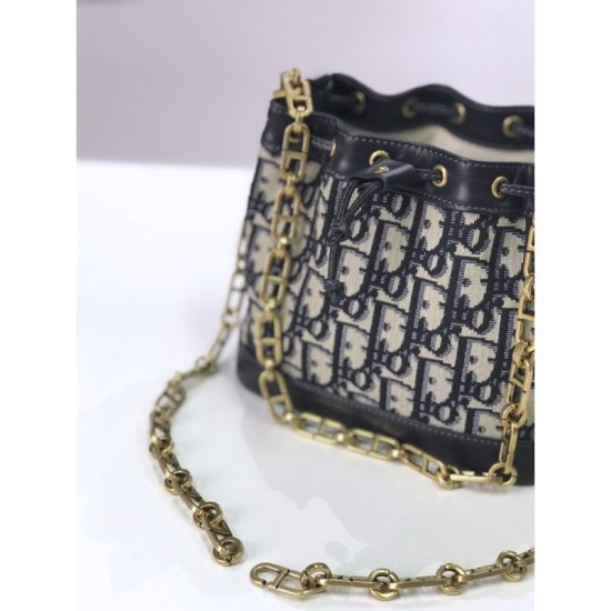 Fake Christian Dior Miss Dior Oblique Bucket Black Replica Replica Christian Dior Miss Dior Oblique Bucket Black