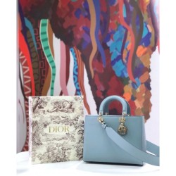 Replica Christian Dior Large Diorissimo Tote Bag M0584 Light Blue