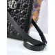 Fake Christian Dior Large Lady Dior Supple Tote Bag M0584 Black Silver Replica
