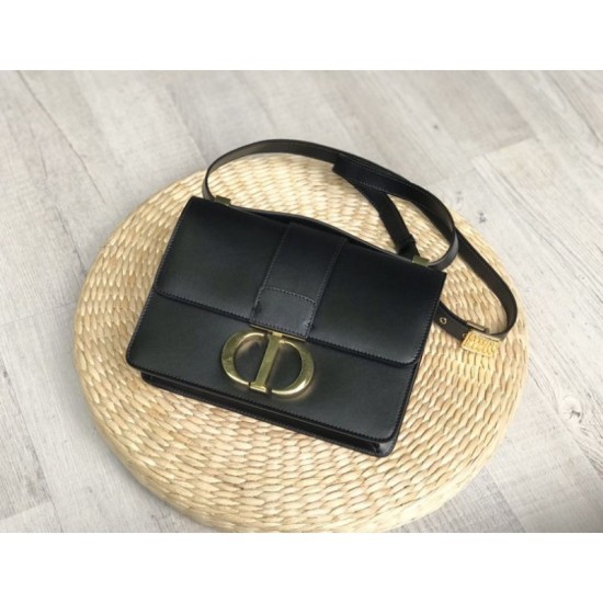 Replica Christian Dior 30 Montaigne Flap Bag Black Fake Christian Dior 30 Montaigne Flap Bag Black Replica