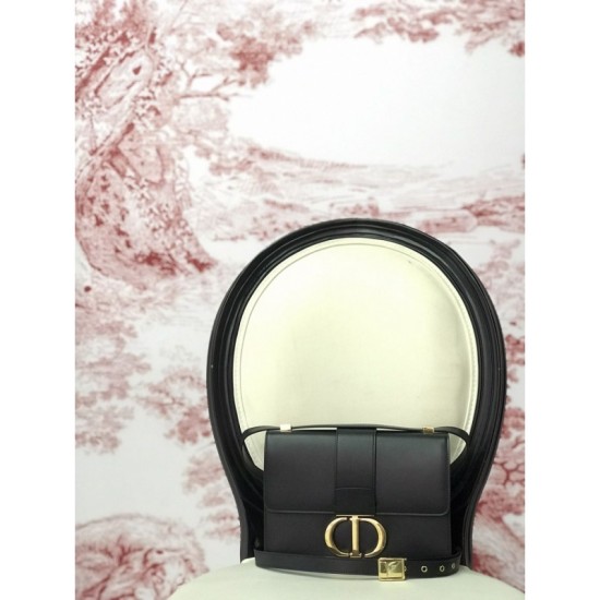 Replica Christian Dior 30 Montaigne Flap Bag Black Fake Christian Dior 30 Montaigne Flap Bag Black Replica