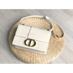 Fake Christian Dior 30 Montaigne Flap Bag White Replica