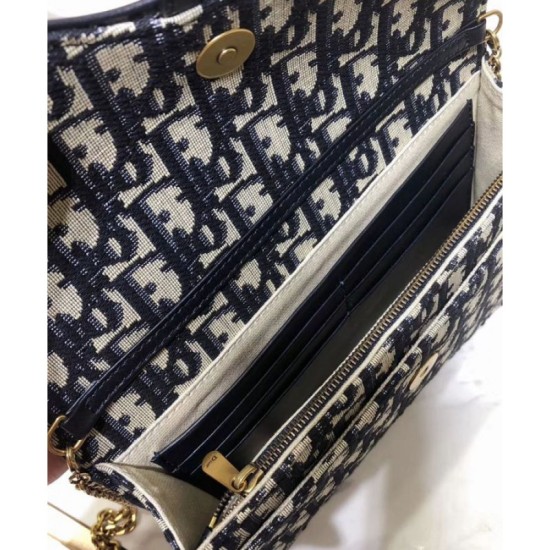 Fake Christian Dior Saddle long wallet with flap S5614 Dark Blue Replica Replica Christian Dior Saddle long wallet with flap S5614 Dark Blue