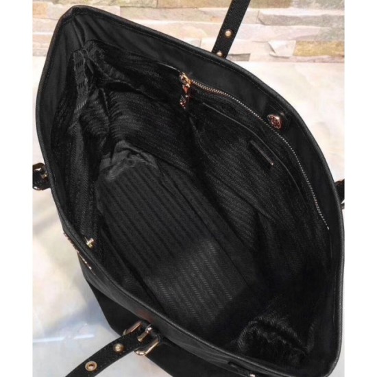 Fake Prada Tessuto Saffiano Tote Bag BR4997 Black Replica Replica Prada Tessuto Saffiano Tote Bag BR4997 Black