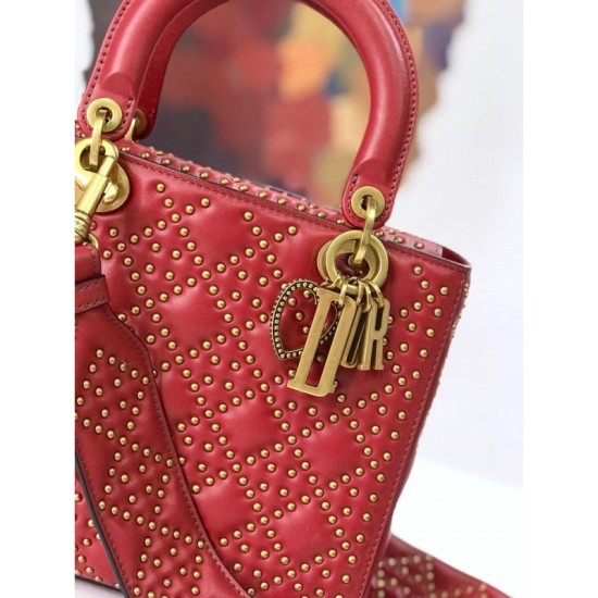 Fake Christian Dior Supple Lady Dior Bag Red Replica Replica Christian Dior Supple Lady Dior Bag Red