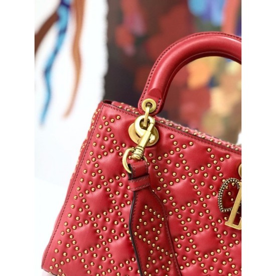 Fake Christian Dior Supple Lady Dior Bag Red Replica Replica Christian Dior Supple Lady Dior Bag Red