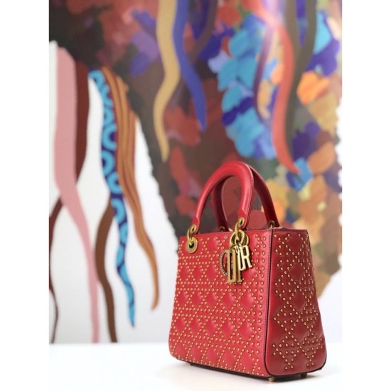Fake Christian Dior Supple Lady Dior Bag Red Replica Replica Christian Dior Supple Lady Dior Bag Red