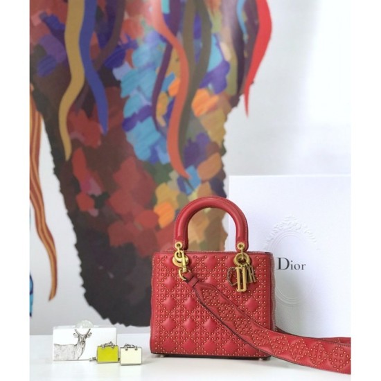 Fake Christian Dior Supple Lady Dior Bag Red Replica Replica Christian Dior Supple Lady Dior Bag Red