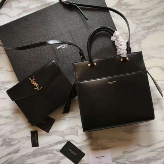 Replica YSL Saint Laurent Monogram Cabas Small Uptown Tote Bag Black Replica YSL Saint Laurent Monogram Cabas Small Uptown Tote Bag Black