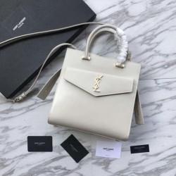Replica YSL Saint Laurent Monogram Cabas Small Uptown Tote Bag White