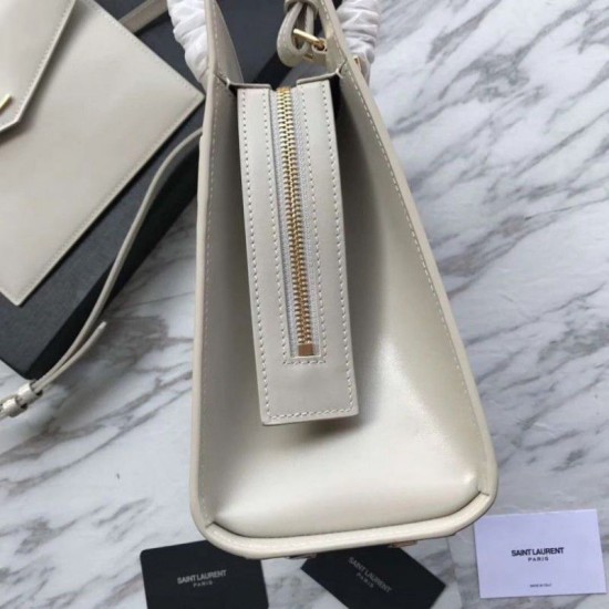 Fake YSL Saint Laurent Monogram Cabas Small Uptown Tote Bag White Replica Replica YSL Saint Laurent Monogram Cabas Small Uptown Tote Bag White