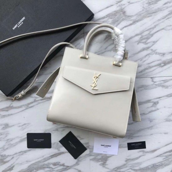 Fake YSL Saint Laurent Monogram Cabas Small Uptown Tote Bag White Replica Replica YSL Saint Laurent Monogram Cabas Small Uptown Tote Bag White