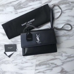 Fake YSLSaint Laurent Medium Sunset Bag Black Replica