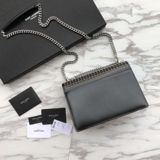 Replica YSL Saint Laurent Sunset Diamond Cowhide Bag Black Fake YSL Saint Laurent Sunset Diamond Cowhide Bag Black Replica