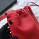 Replica YSL Saint Laurent Bucket Teddy Drawstring Bag Red