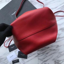 Replica YSL Saint Laurent Bucket Teddy Drawstring Bag Red