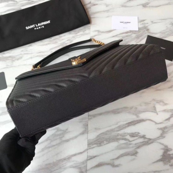 Replica YSL Saint Laurent Envelope Large Bag Grain Poudre Embossed Leather Gold Hardware Fake YSL Saint Laurent Envelope Large Bag Grain Poudre Embossed Leather Gold Hardware Replica
