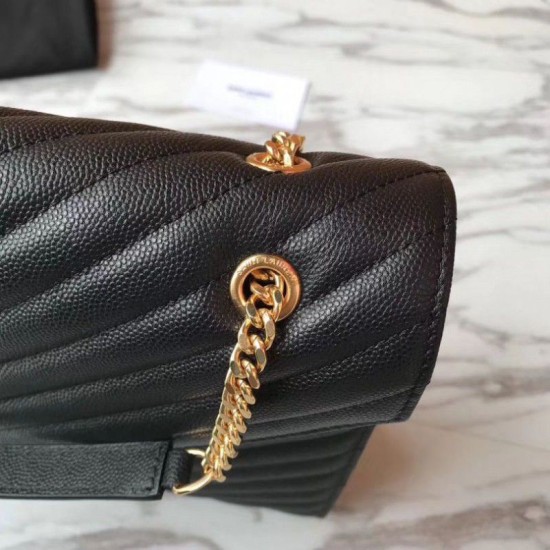 Replica YSL Saint Laurent Envelope Large Bag Grain Poudre Embossed Leather Gold Hardware Fake YSL Saint Laurent Envelope Large Bag Grain Poudre Embossed Leather Gold Hardware Replica