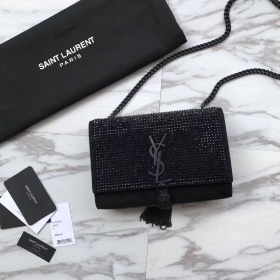 Replica YSL Saint Laurent Small Monogram Kate Diamond Bag Black Replica YSL Saint Laurent Small Monogram Kate Diamond Bag Black