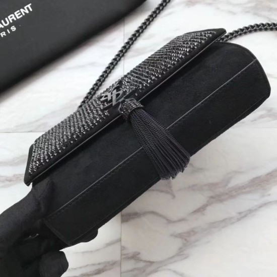 Replica YSL Saint Laurent Small Monogram Kate Diamond Bag Black Replica YSL Saint Laurent Small Monogram Kate Diamond Bag Black