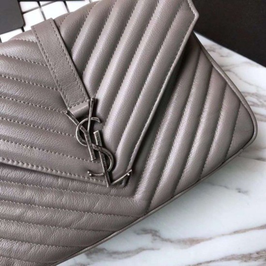 Fake YSL Saint Laurent Medium Monogram Kate Chain Shoulder Bag Light Gray Replica Fake YSL Saint Laurent Medium Monogram Kate Chain Shoulder Bag Light Gray Replica