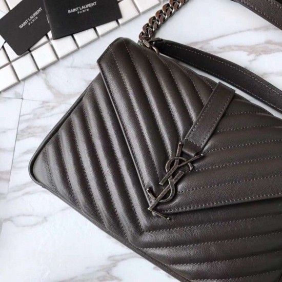 Fake YSL Saint Laurent Medium Monogram Kate Chain Shoulder Bag Gray Replica Fake YSL Saint Laurent Medium Monogram Kate Chain Shoulder Bag Gray Replica