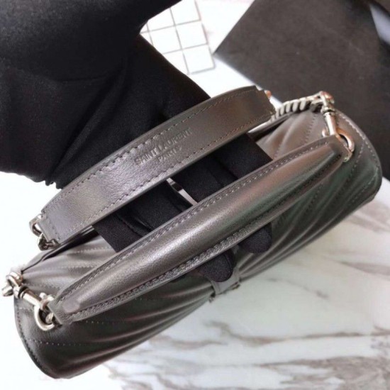 Fake YSL Saint Laurent Medium Monogram Kate Chain Shoulder Bag Gray Replica Fake YSL Saint Laurent Medium Monogram Kate Chain Shoulder Bag Gray Replica