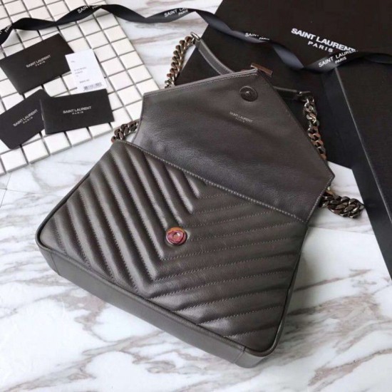 Fake YSL Saint Laurent Medium Monogram Kate Chain Shoulder Bag Gray Replica Fake YSL Saint Laurent Medium Monogram Kate Chain Shoulder Bag Gray Replica