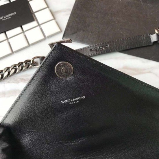 Replica YSL Saint Laurent Medium Monogram Kate Chain Shoulder Bag Black Replica YSL Saint Laurent Medium Monogram Kate Chain Shoulder Bag Black
