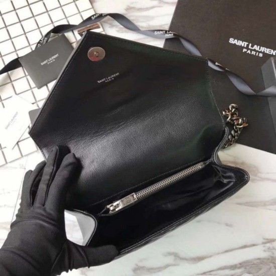 Replica YSL Saint Laurent Medium Monogram Kate Chain Shoulder Bag Black Replica YSL Saint Laurent Medium Monogram Kate Chain Shoulder Bag Black