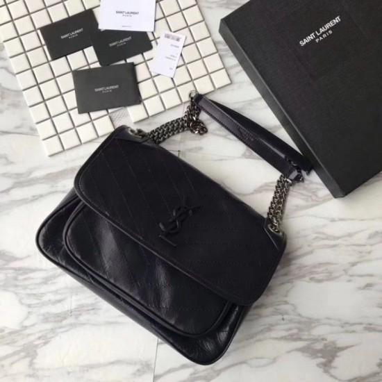 Fake YSL Saint Laurent Medium Niki Chain Bag Black Replica Replica YSL Saint Laurent Medium Niki Chain Bag Black