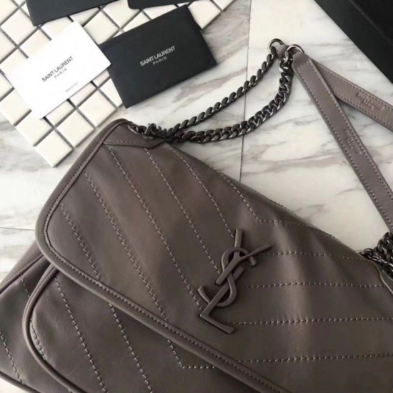 Fake YSL Saint Laurent Medium Niki Chain Bag Grey Replica Fake YSL Saint Laurent Medium Niki Chain Bag Grey Replica