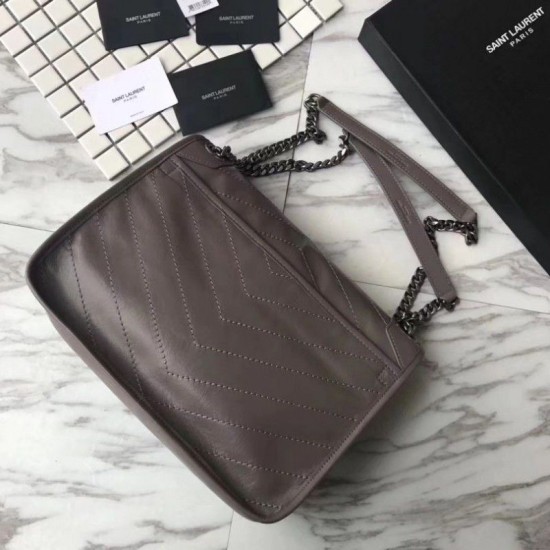 Fake YSL Saint Laurent Medium Niki Chain Bag Grey Replica Fake YSL Saint Laurent Medium Niki Chain Bag Grey Replica