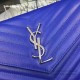 Replica Saint Laurent Blue Grained Matelasse Leather Chain Wallet Y221220