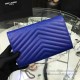 Replica Saint Laurent Blue Grained Matelasse Leather Chain Wallet Y221220