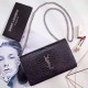 Replica Saint Laurent Chain Wallet in Black Crocodile Embossed Leather 377829