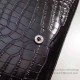 Replica Saint Laurent Chain Wallet in Black Crocodile Embossed Leather 377829