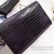 Replica Saint Laurent Chain Wallet in Black Crocodile Embossed Leather 377829